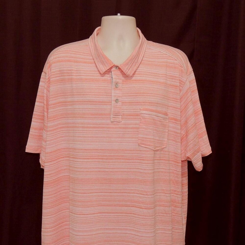 Tommy Bahama Island Zone Men's Slightly Striped Polo Shirt Sz 2XLB BIG MINT